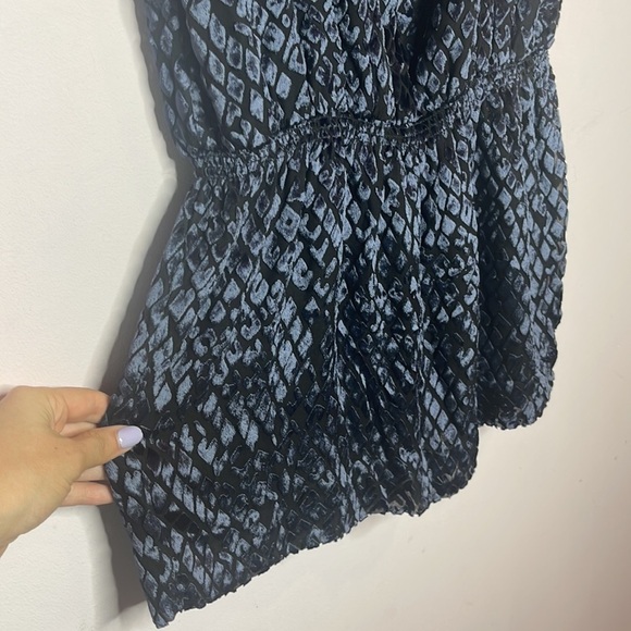 🆕 MODA INTERNATIONAL Victoria’s Secret Black Navy Burnout Velvet Tunic Dress - Picture 7 of 13